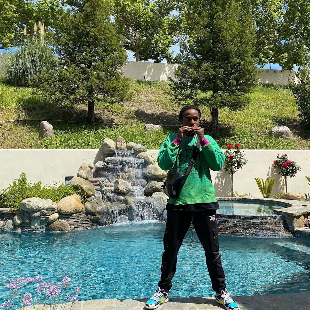 SPOTTED: Quavo Huncho Poolside in Louis Vuitton & Nike ‘Chunky Dunky’ Trainers