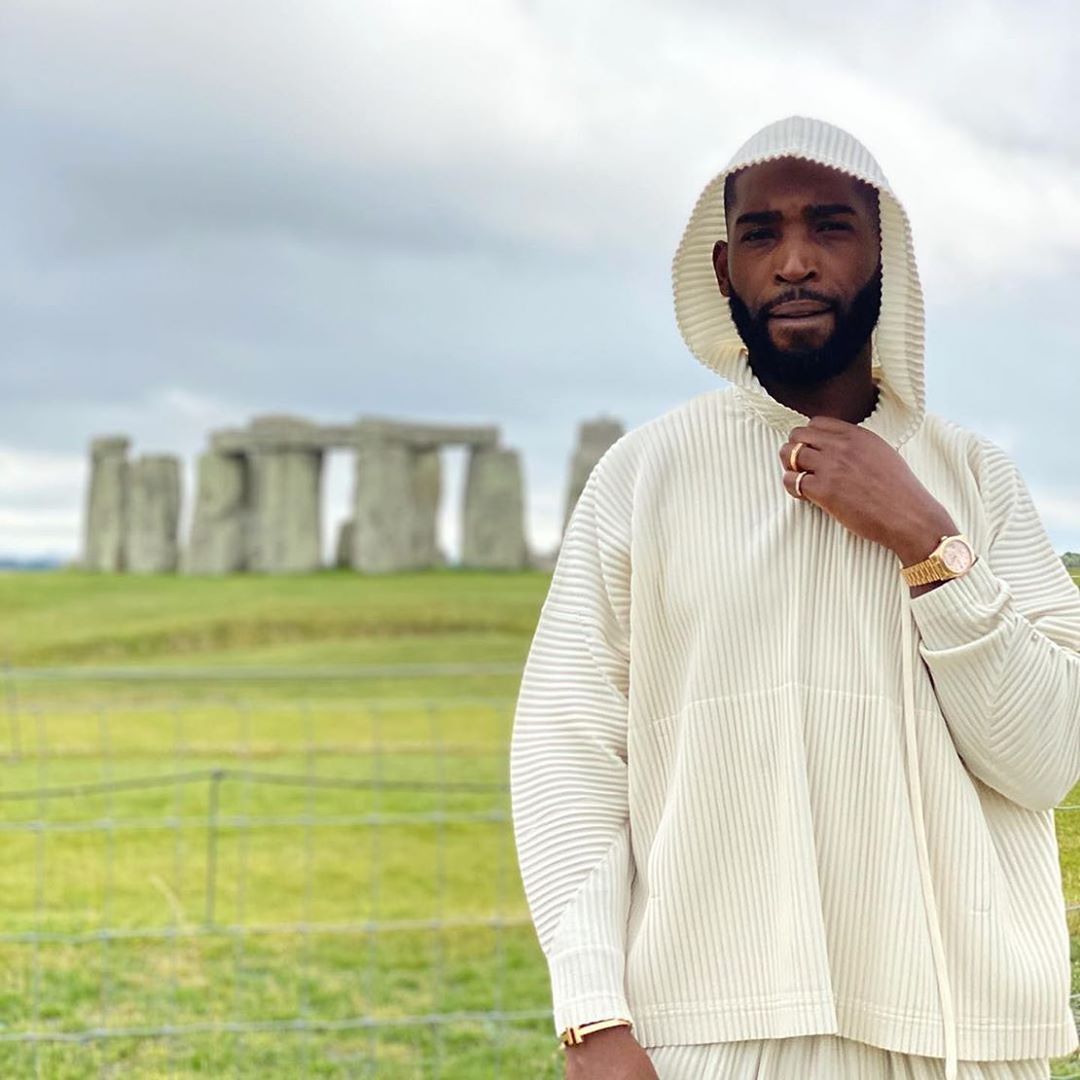SPOTTED: Tinie Tempeh visits Stonehenge in Homme Plissé Issey Miyake