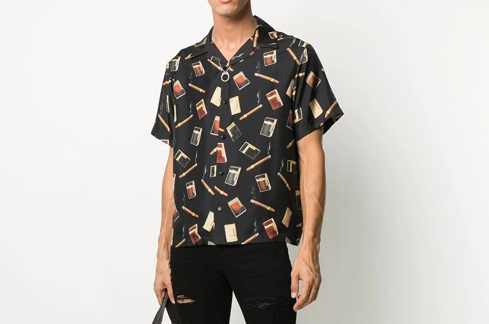 PAUSE or Skip: AMIRI Cigar Print Bowling Shirt