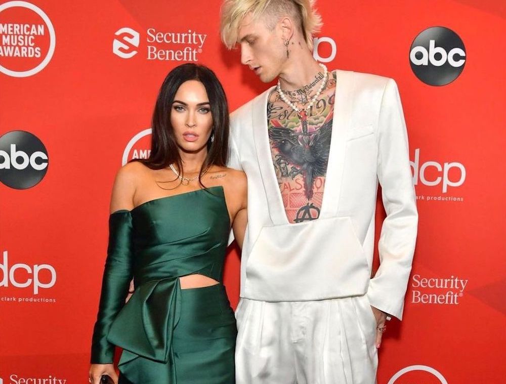 SPOTTED: Machine Gun Kelly Attends AMAs with Megan Fox in Balmain