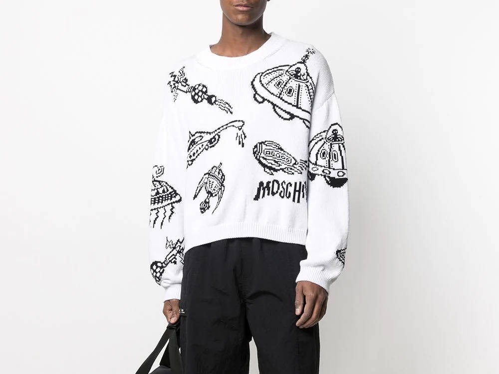 PAUSE or Skip: Moschino Printed Cotton Jumper