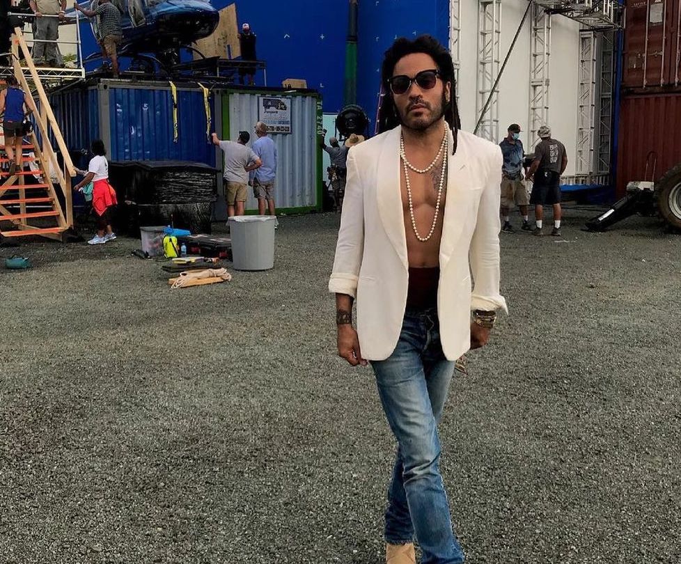 SPOTTED: Lenny Kravitz on set in Saint Laurent