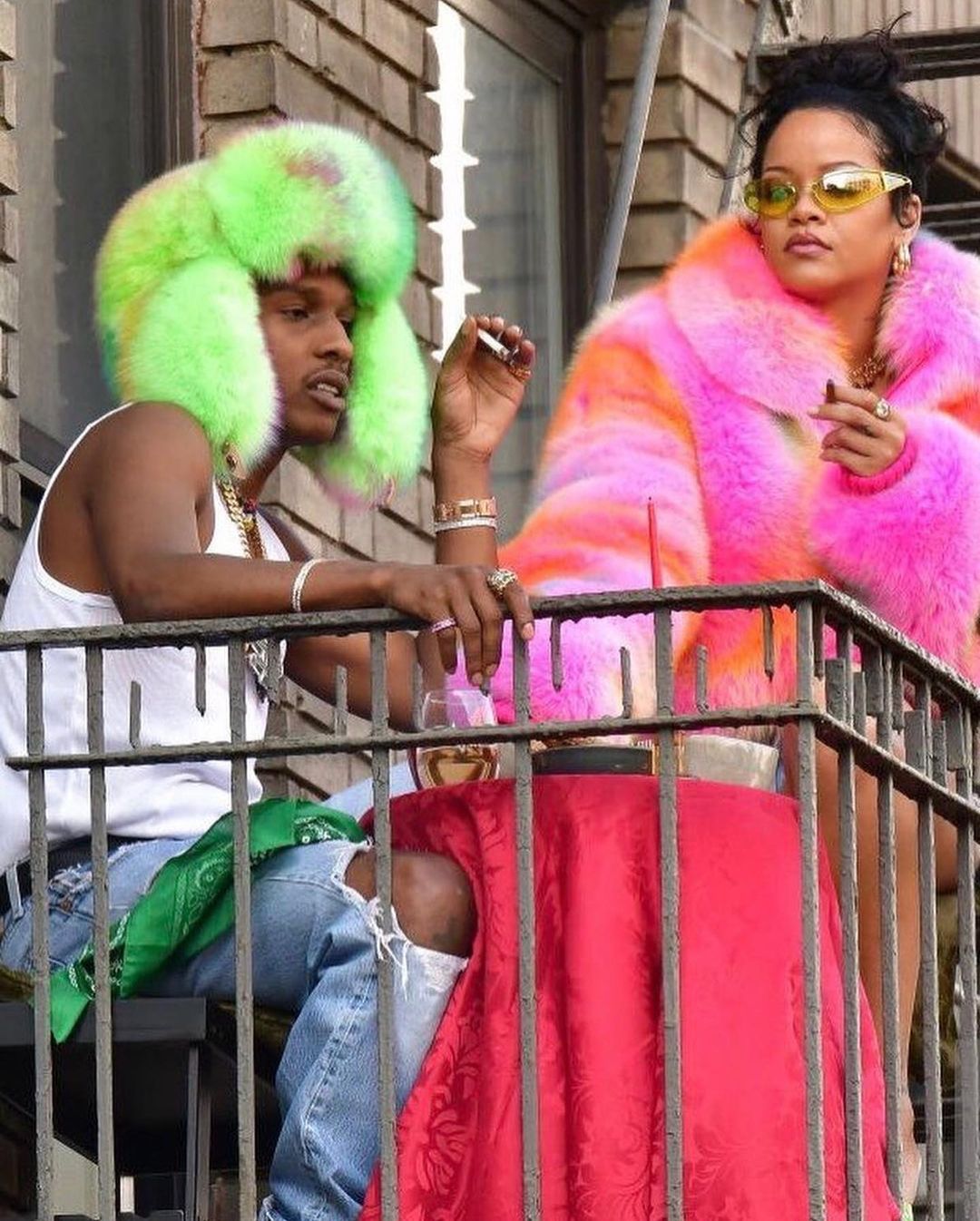 Rihanna and A$AP Rocky Get Cozy Together on the Set of a Music