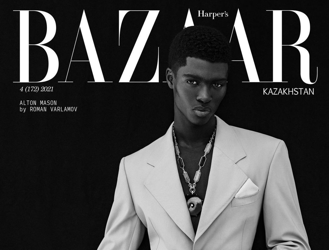 SPOTTED: Alton Mason covers Harper’s Bazaar Kazakhstan in Versace