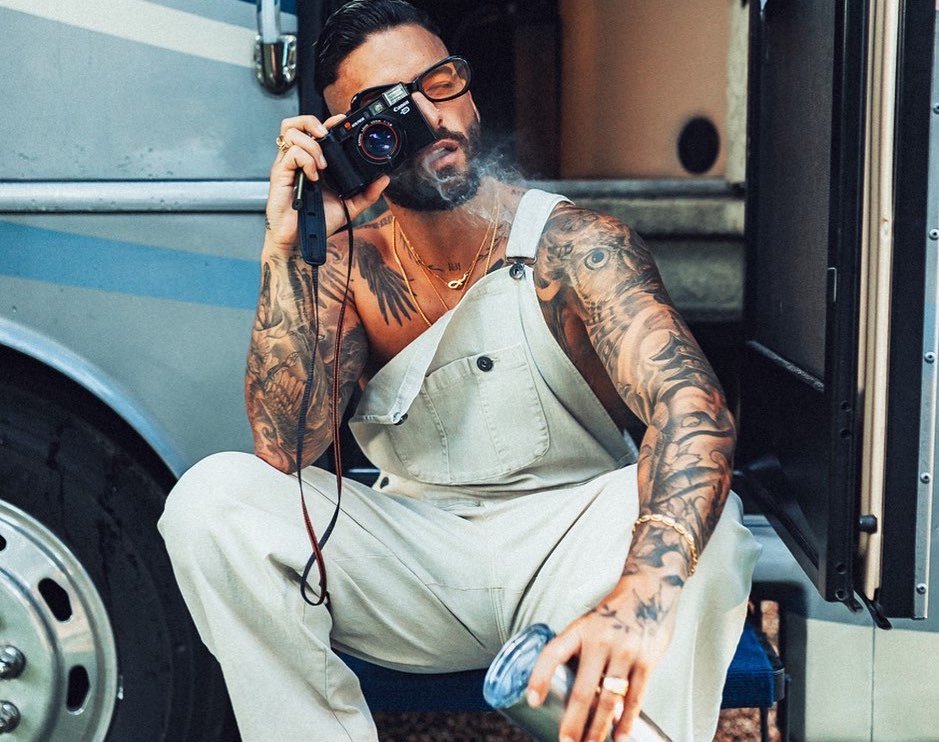 SPOTTED: Maluma keeps it Simple in Allen Onyia x INC Dungarees