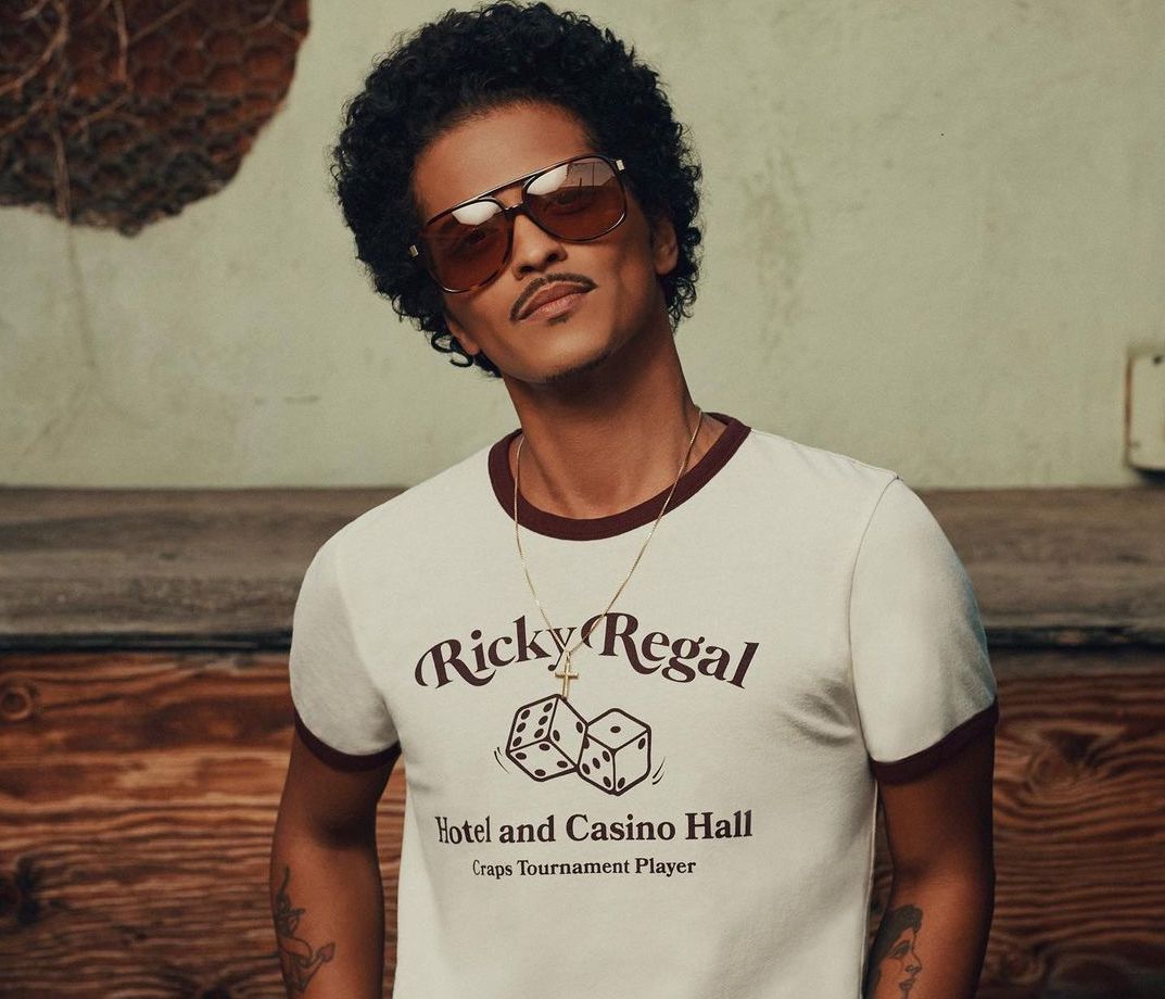SPOTTED: Bruno Mars serves Seventies Styling in Ricky Regal & Gucci