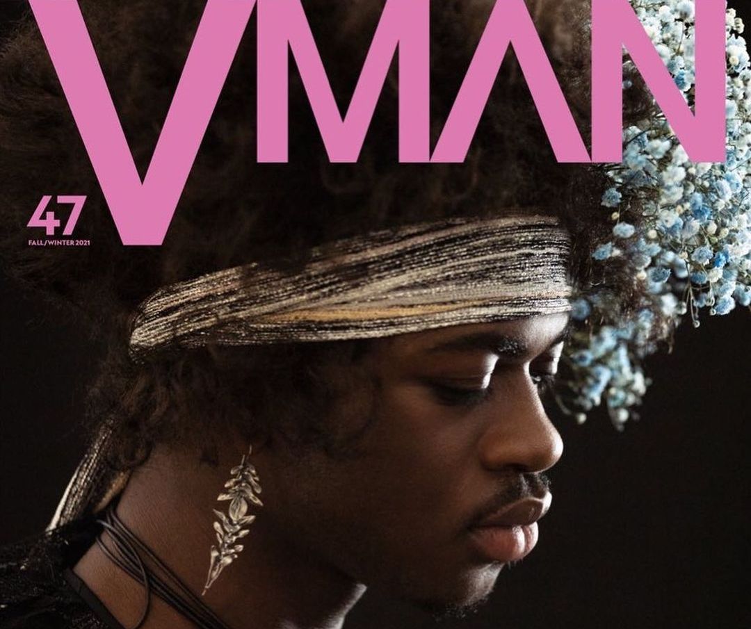 SPOTTED: Lil Nas X Emulates Jimmy Hendrix for VMan Magazine Cover