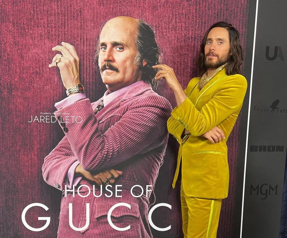 SPOTTED: Jared Leto attends House of Gucci Premiere in Mustard