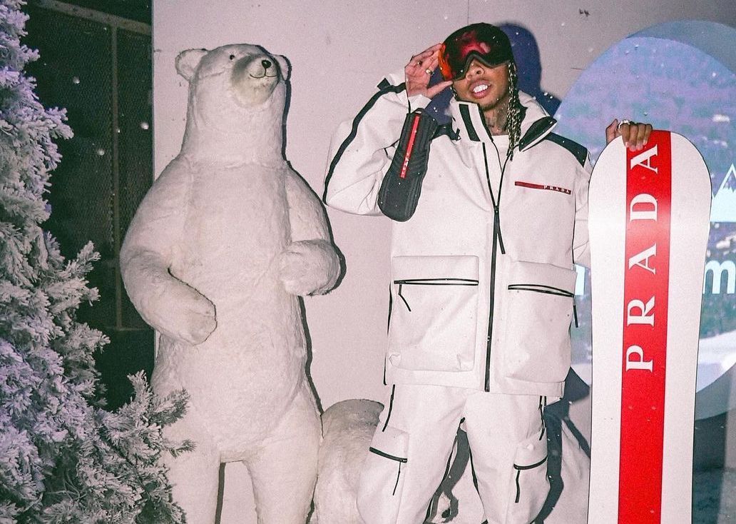 SPOTTED: Tyga dons All-Prada for Snow Themed Birthday Party