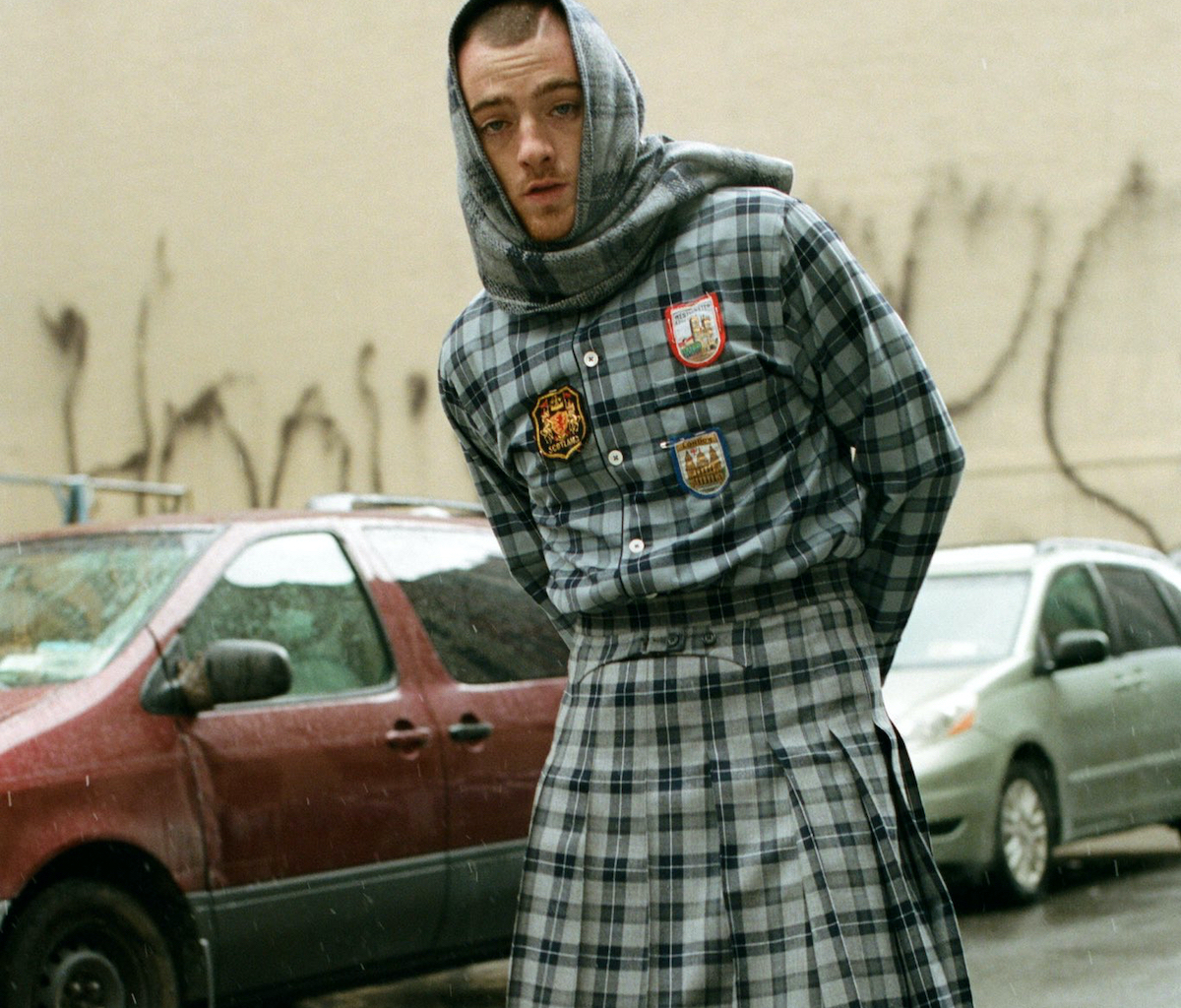 SPOTTED: Angus Cloud Dons Thom Browne AW22′ Collection