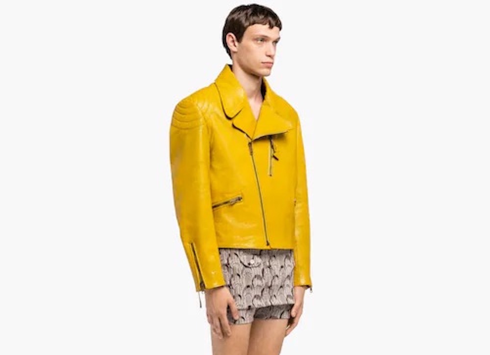 PAUSE or Skip: Prada Yellow Leather Biker Jacket