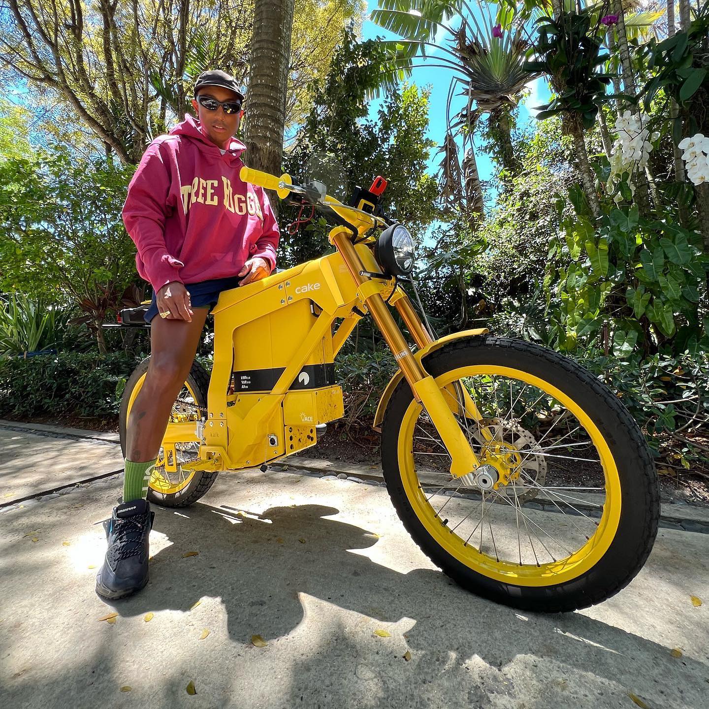 SPOTTED: Pharrell Catches a Bike in Human Made & CPFM