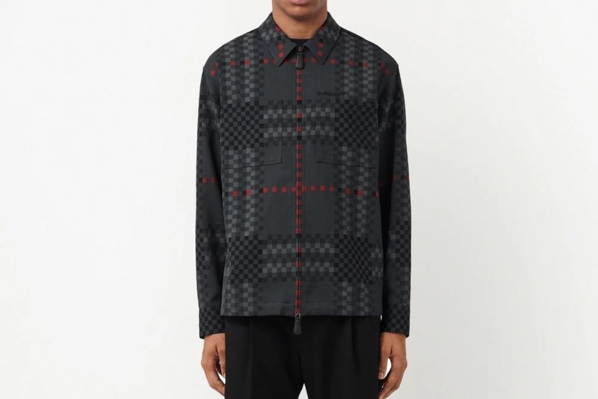 PAUSE Or Skip: Burberry Pixel Check Zip-Front Shirt