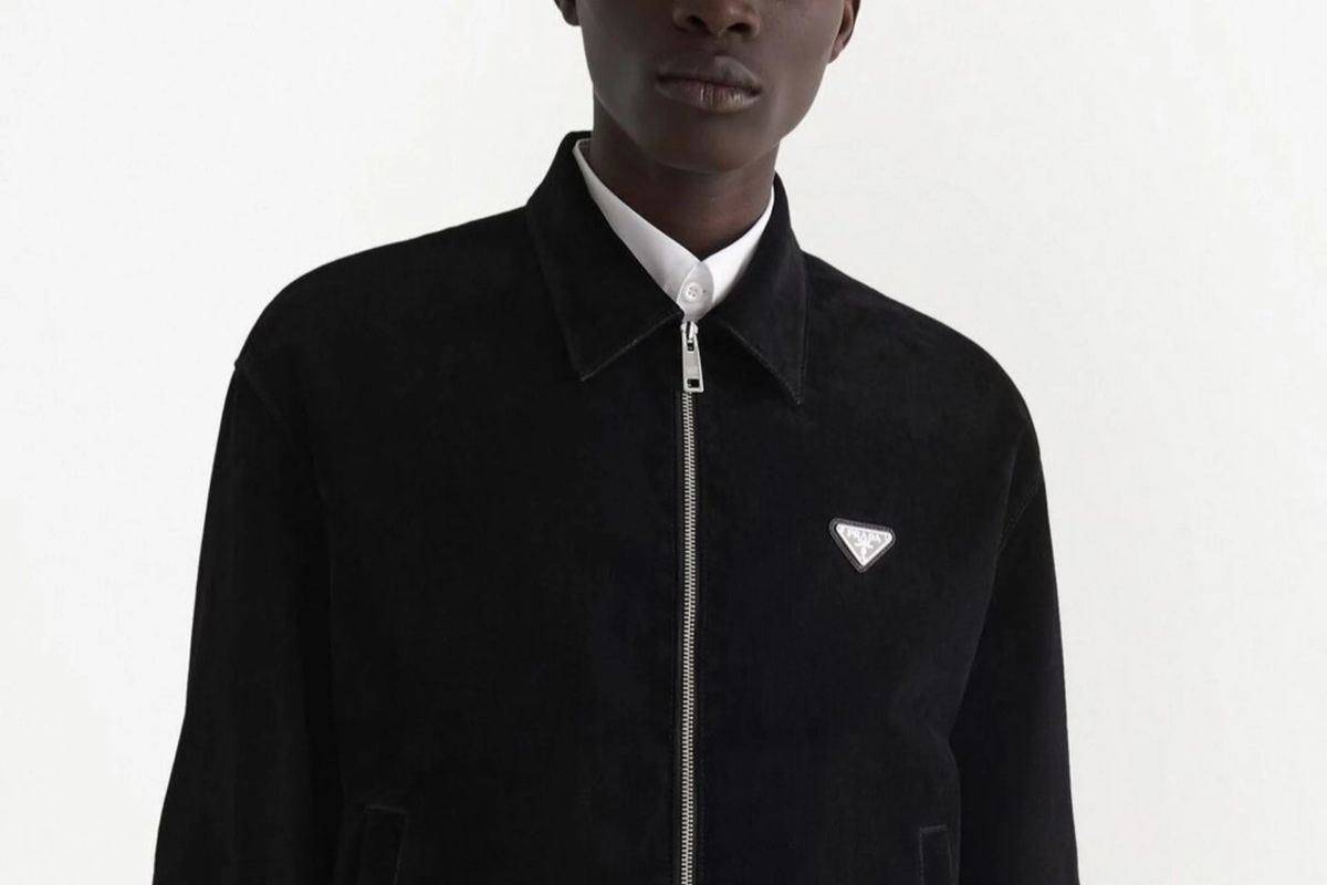 PAUSE or Skip: Prada Black Logo Velvet Bomber Jacket