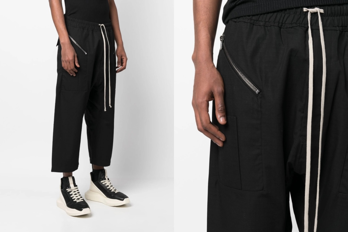 PAUSE or Skip: Rick Owens DRKSHDW Black Cropped Drawstring Trousers