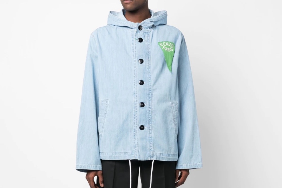 PAUSE or Skip: Kenzo Sailor Logo-Patch Denim Parka