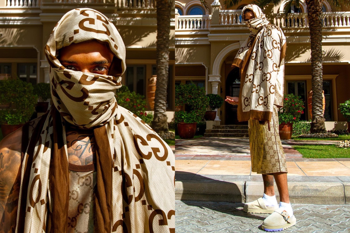 SPOTTED: NLE Choppa Looks Golden in Gucci Touching Down in Dubai