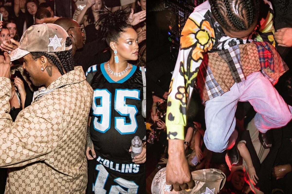 SPOTTED: A$AP Rocky & Rihanna Couple Up & Hit Tokyo Club Wearing Gucci, Proleta Re Art & more