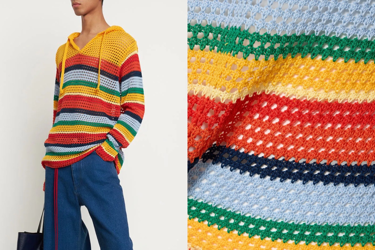 PAUSE or Skip: Marni Striped Crocheted Cotton Hoodie