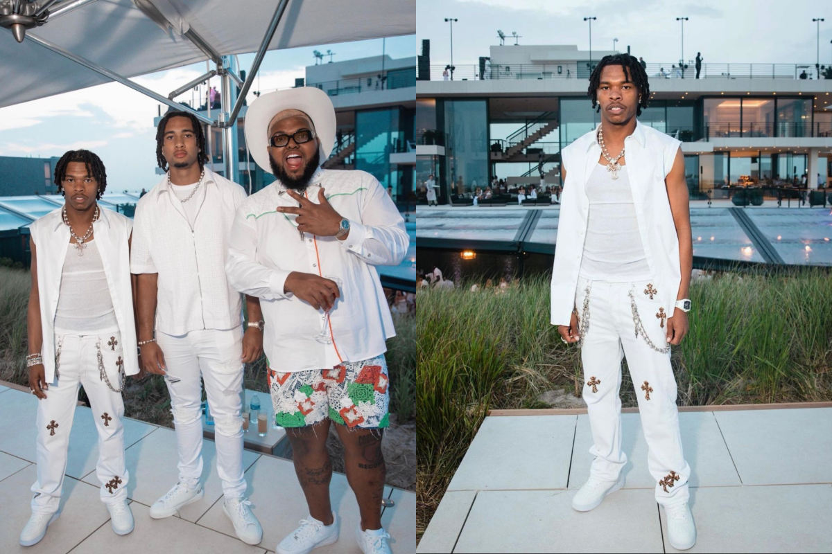 SPOTTED: Lil Baby Hits Up Michael Rubin’s White Party in Chrome Hearts