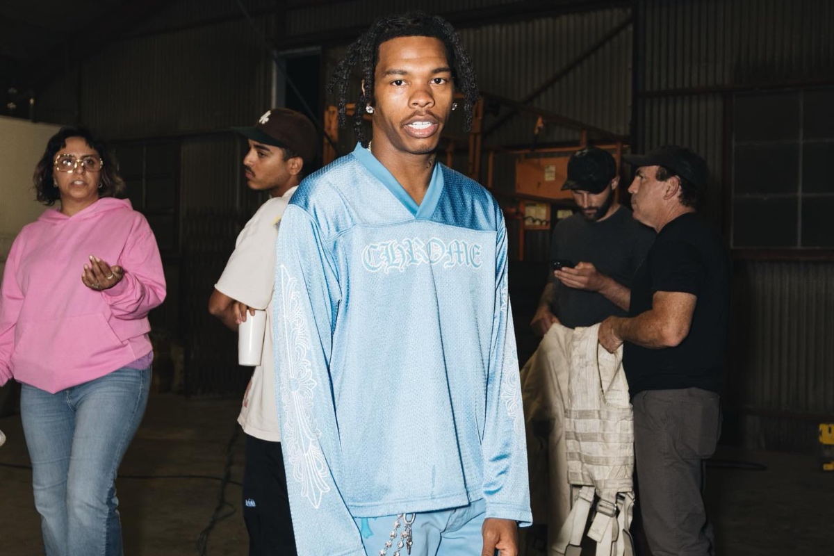 SPOTTED: Lil Baby Stays Tonal Wearing Baby Blue Chrome Hearts & Nike Ensemble