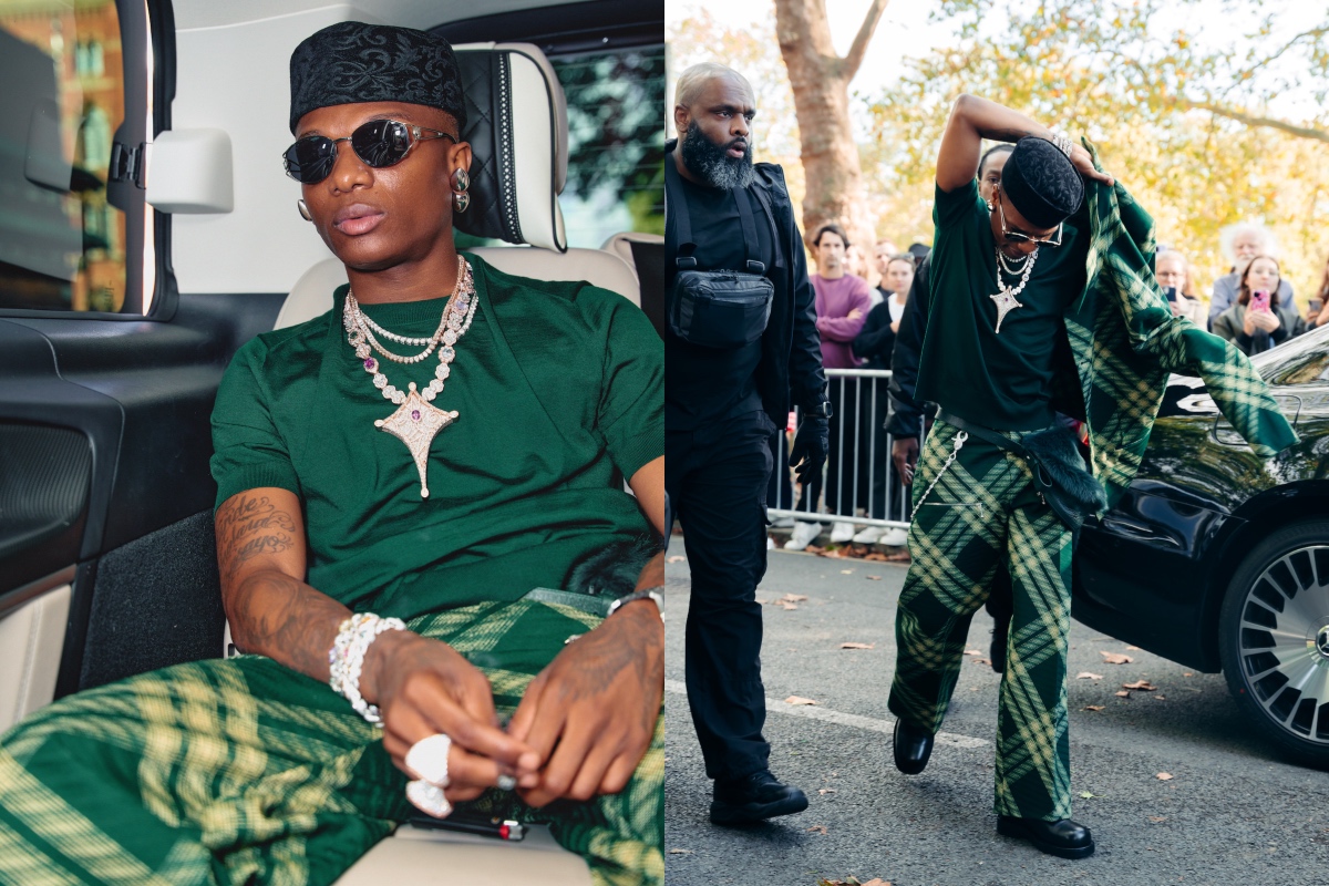 SPOTTED: WizKid Stops Off at LFW for Burberry’s Summer 2024 Runway Show