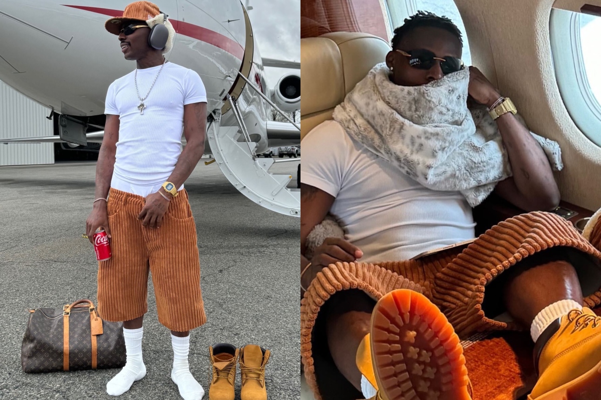 SPOTTED: Asake Jets Off in Style Wearing MAINS London & Louis Vuitton