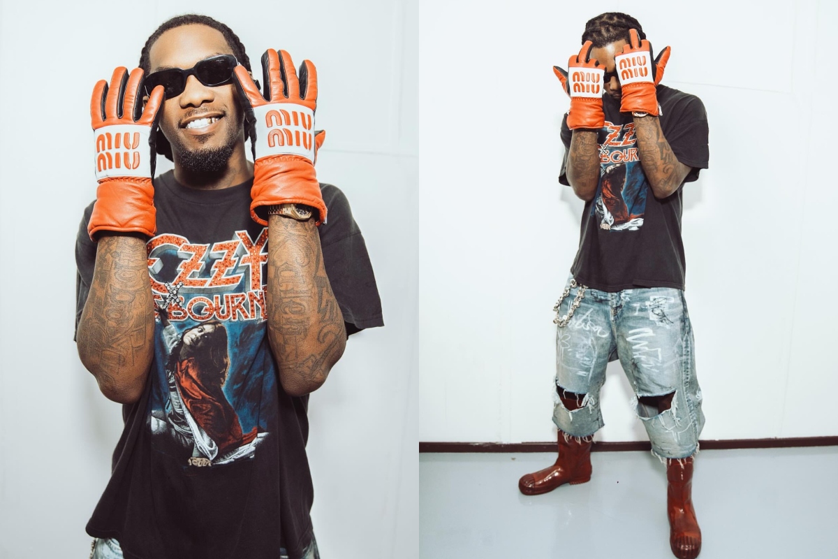 SPOTTED: Offset Loves his Gloves Wearing Miu Miu, Prada, Maison Margiela & more