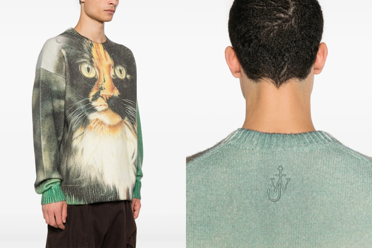 PAUSE or Skip: JW Anderson Cat-Print Knitted Sweater