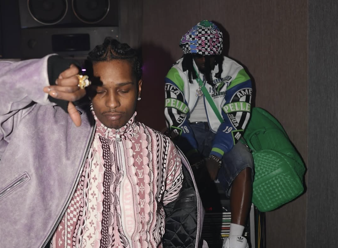 SPOTTED: A$AP Rocky Dons Louis Vuitton FW25 with Playboi Carti in Jeremy Scott x adidas