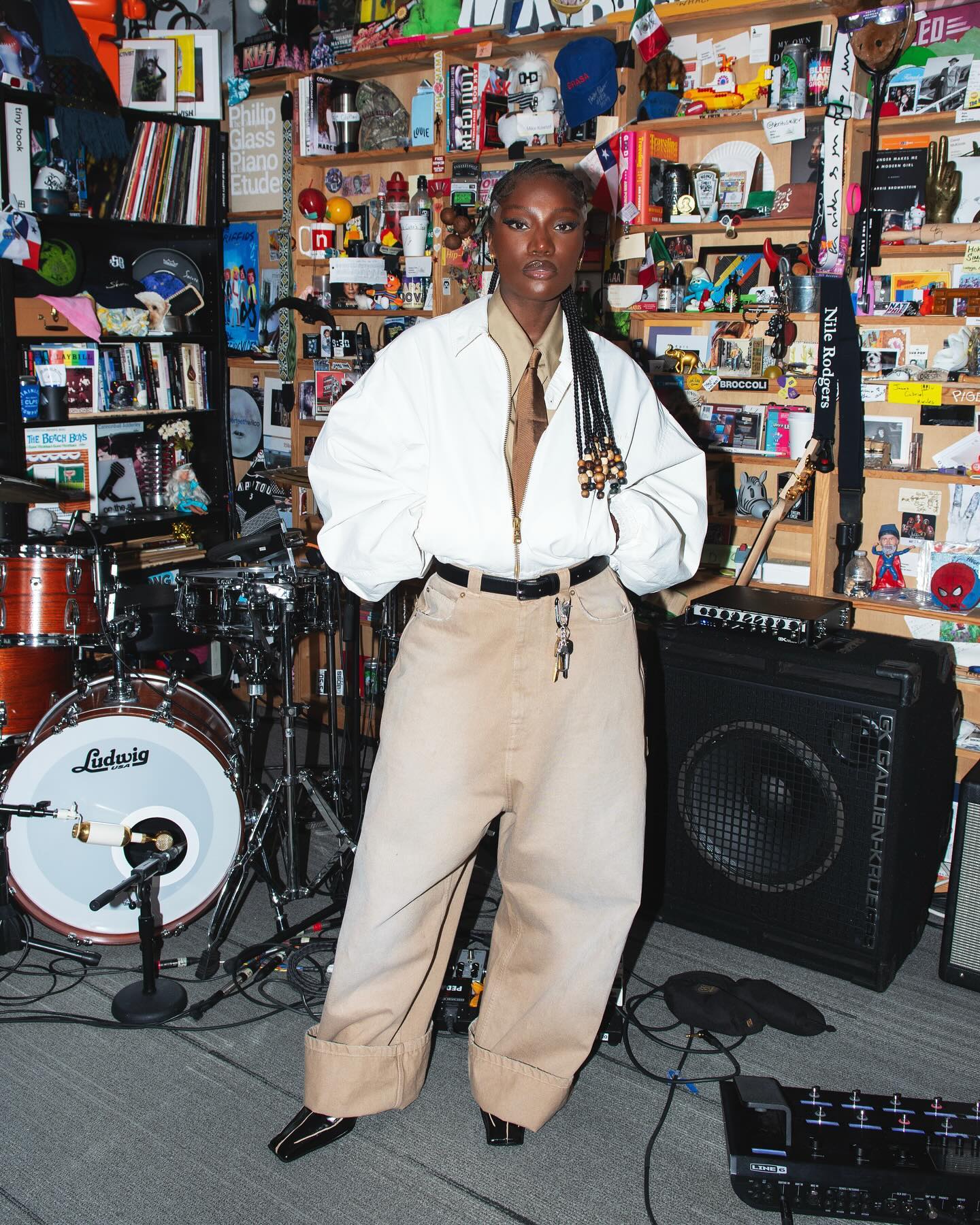 Doechii wears a full Willy Chavrria look to her 2024 NPR Tiny Desk