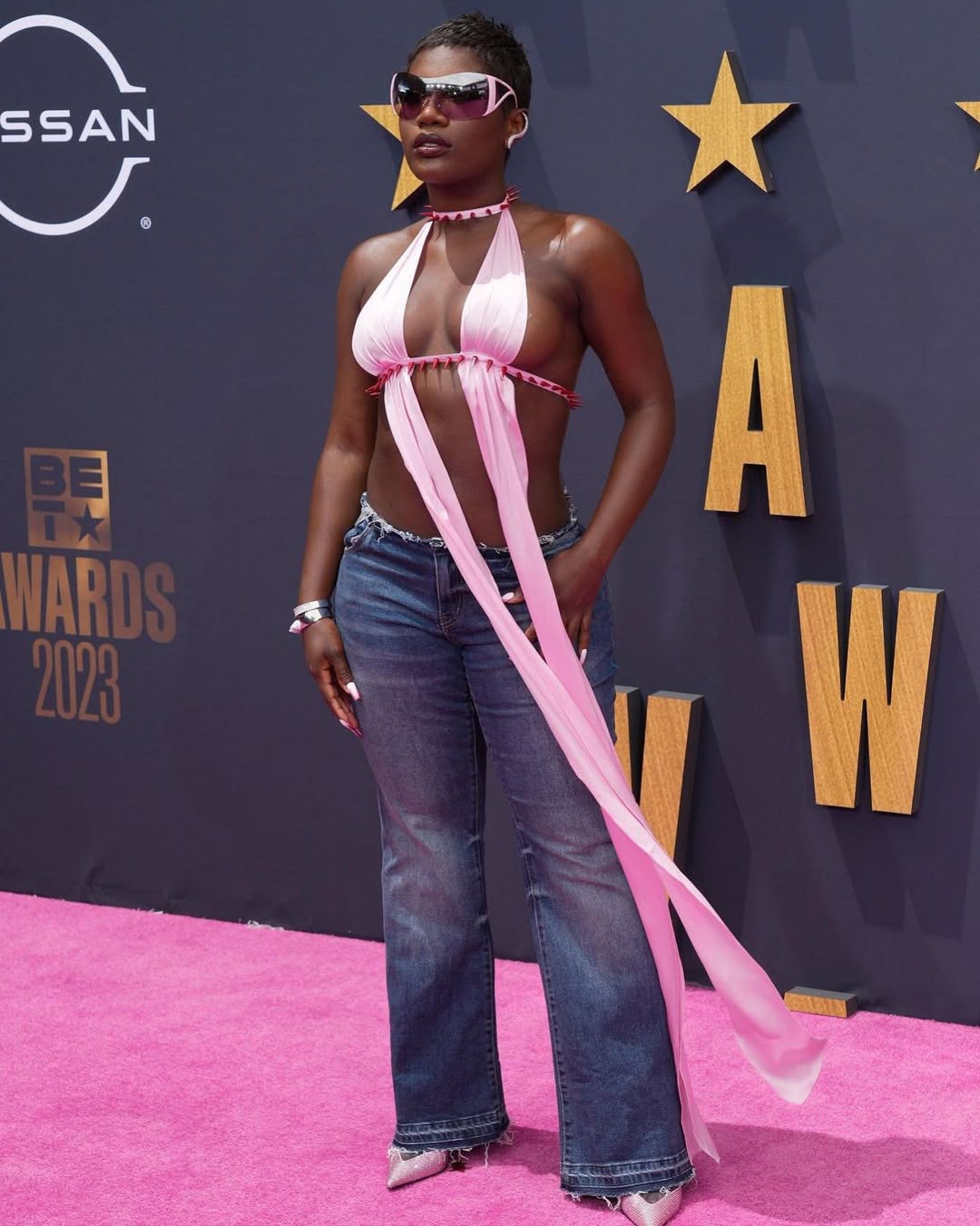 Doechii at the 2023 BET Awards channelling Lil Kim in a Y2k look