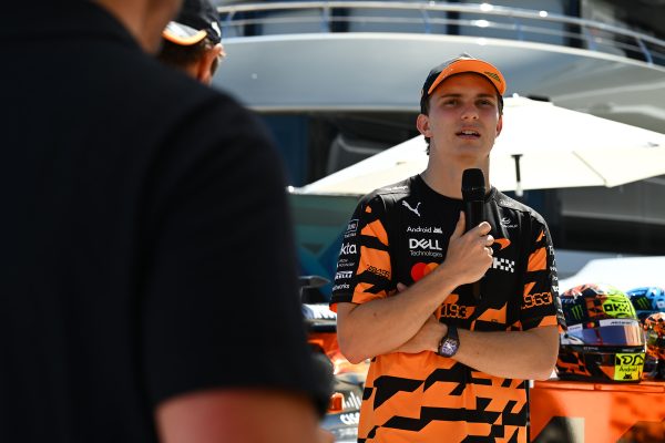 MONTE-CARLO, MONACO - JUNE 03: Oscar Piastri of Australia and McLaren makes an appearance at a LEGO event during previews ahead of the F1 Grand Prix of Monaco at Circuit de Monaco on June 03, 2026 in Monte-Carlo, Monaco. (Photo by Manuel Eletto/Getty Images)
