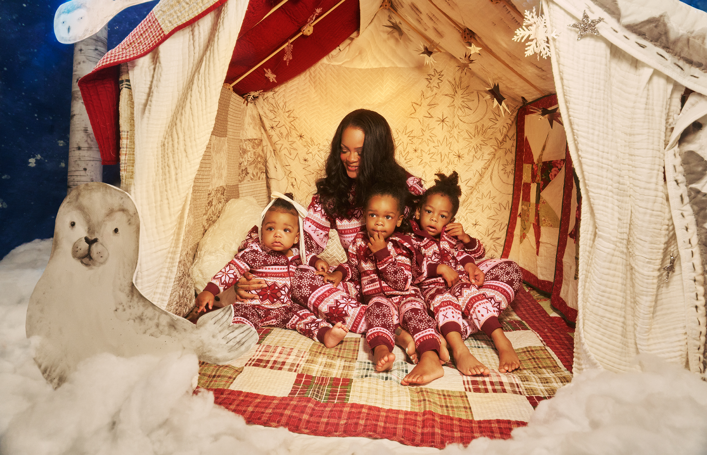 Rihanna Gets the Family Matching for Savage x Fenty’s Holiday 2026 Campaign